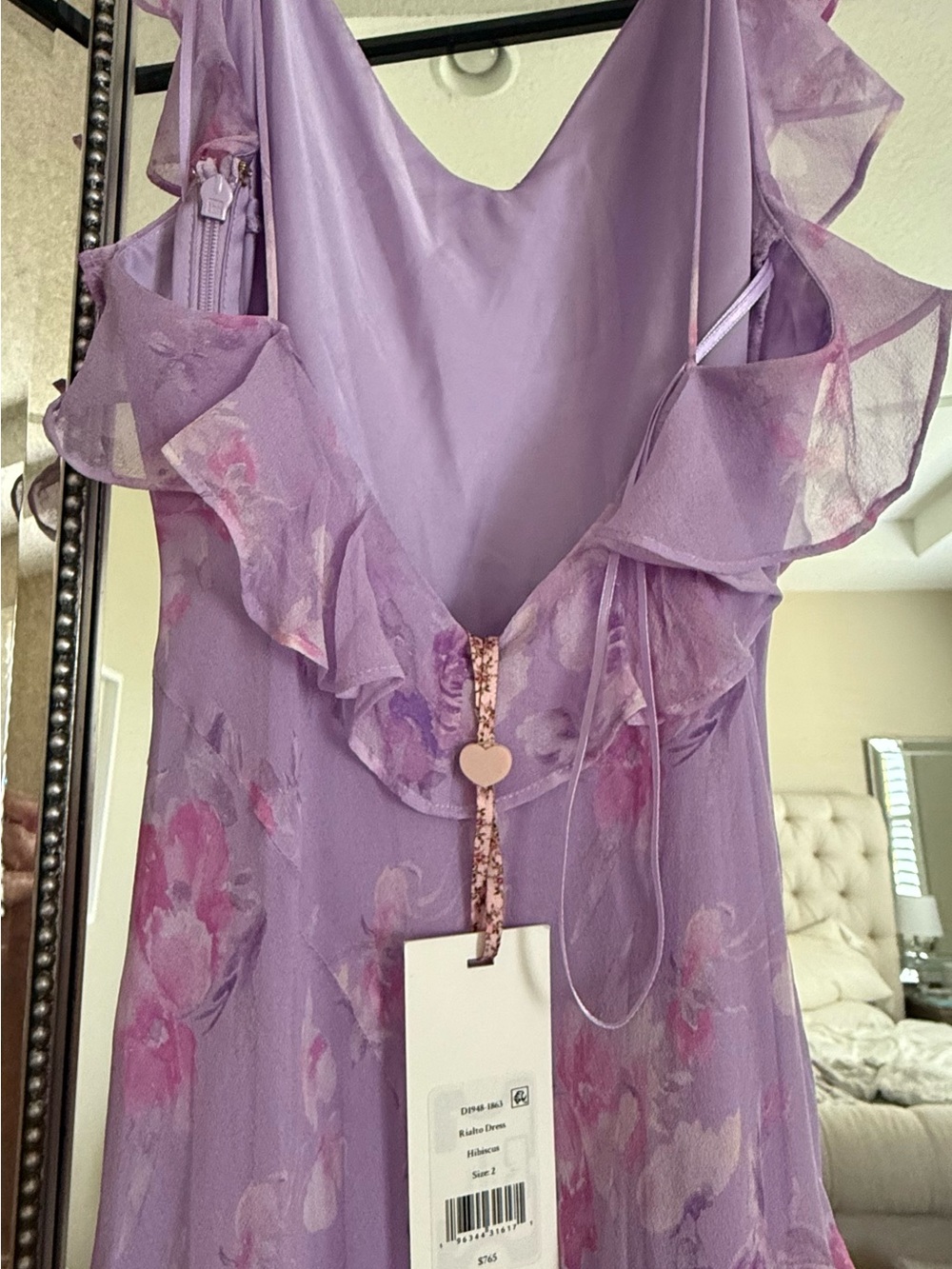 LoveShackFancy Lavender Rialto Maxi Dress in Hibiscus - Picture 4 of 5